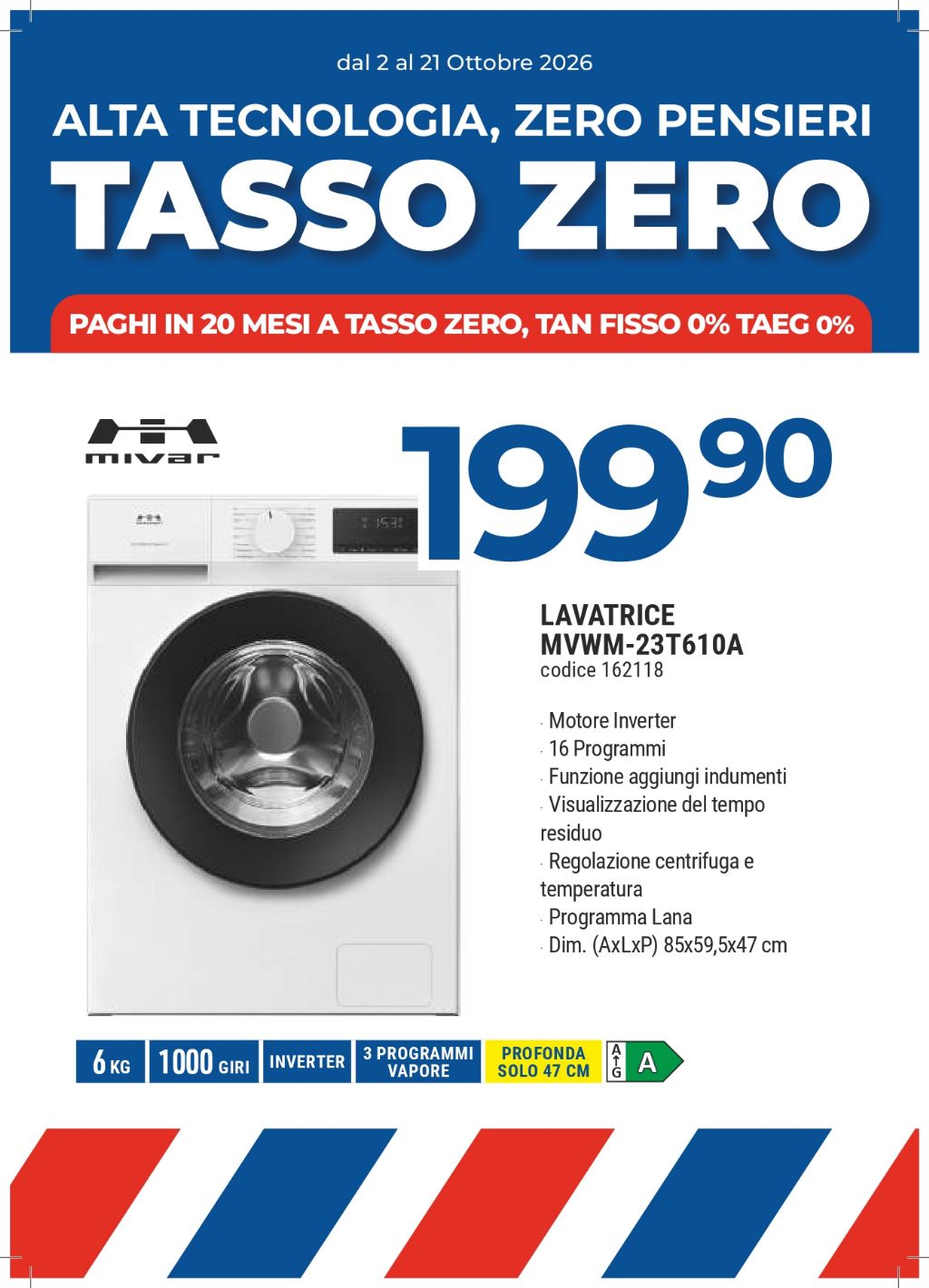 LAVATRICE MIVAR MVWM-23T610A